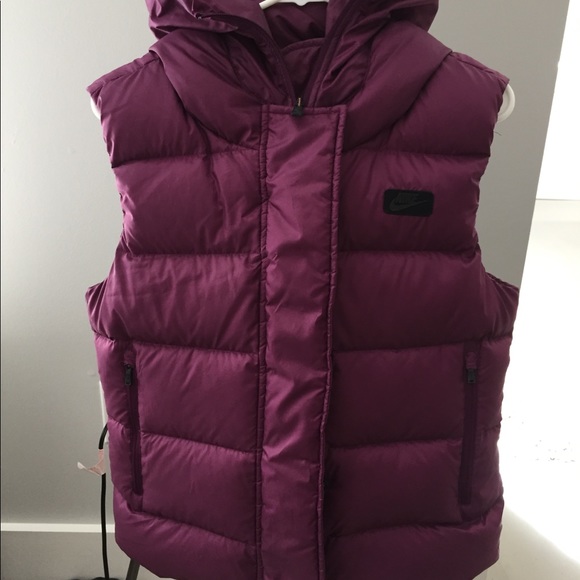 Nike Jackets & Blazers - Nike purple hooded body warmer